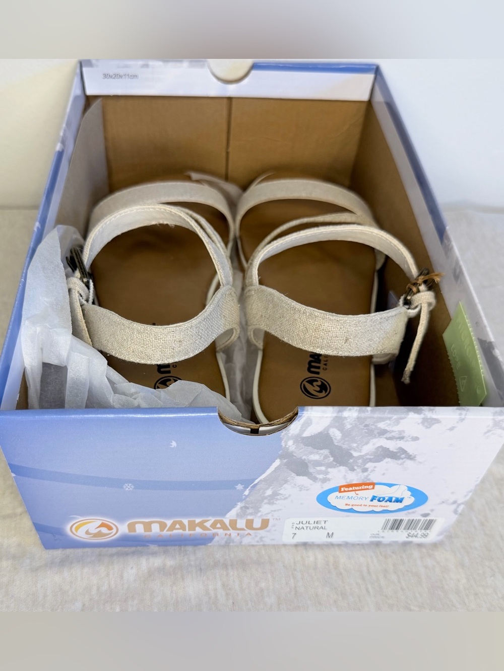 Makalu California Juliet Wedge Sandals Women 7M Natural Cork NWT Box